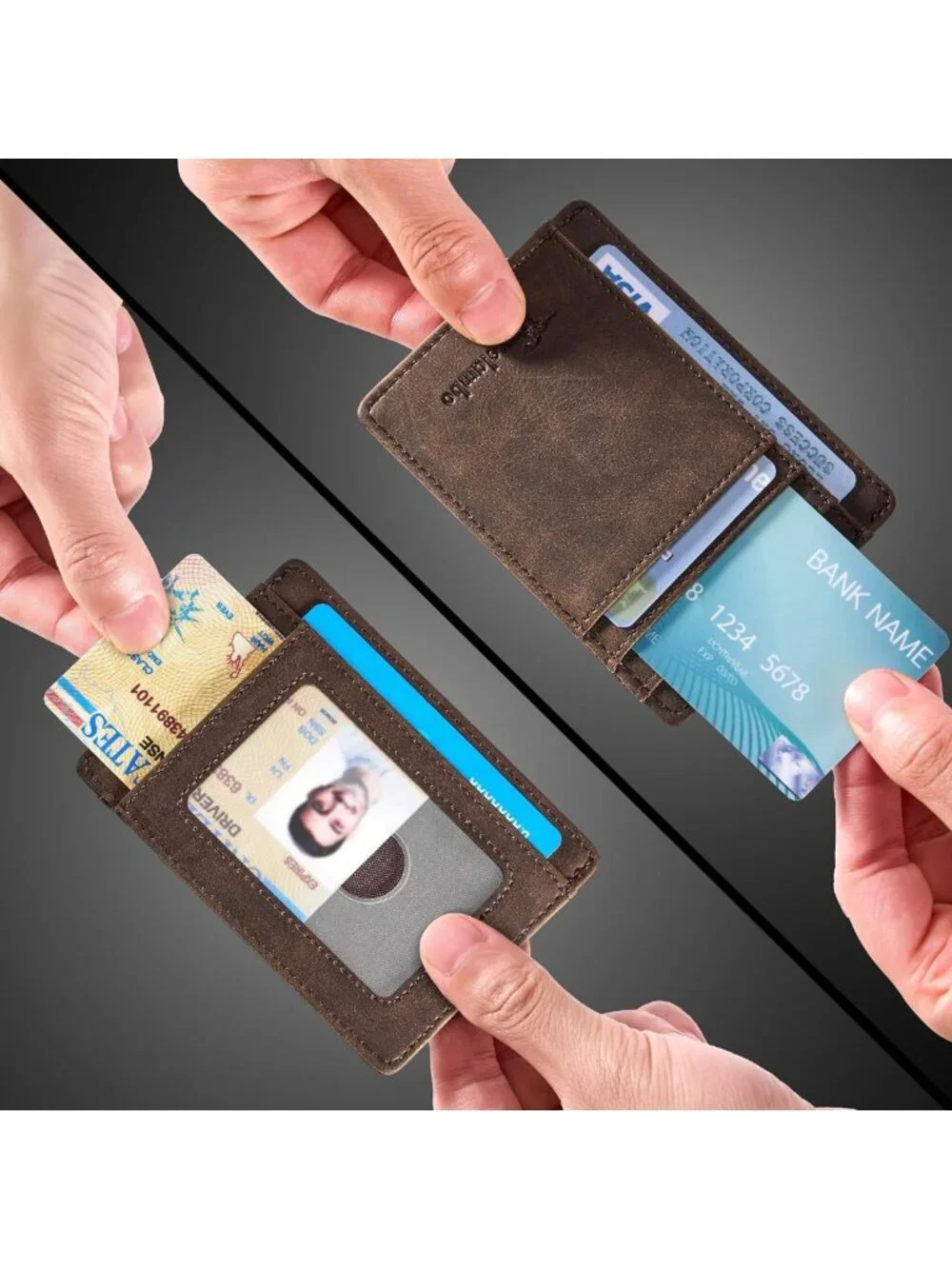 Slim Minimalist Leather Wallet | RFID Blocking | Front Pocket Design | Medium